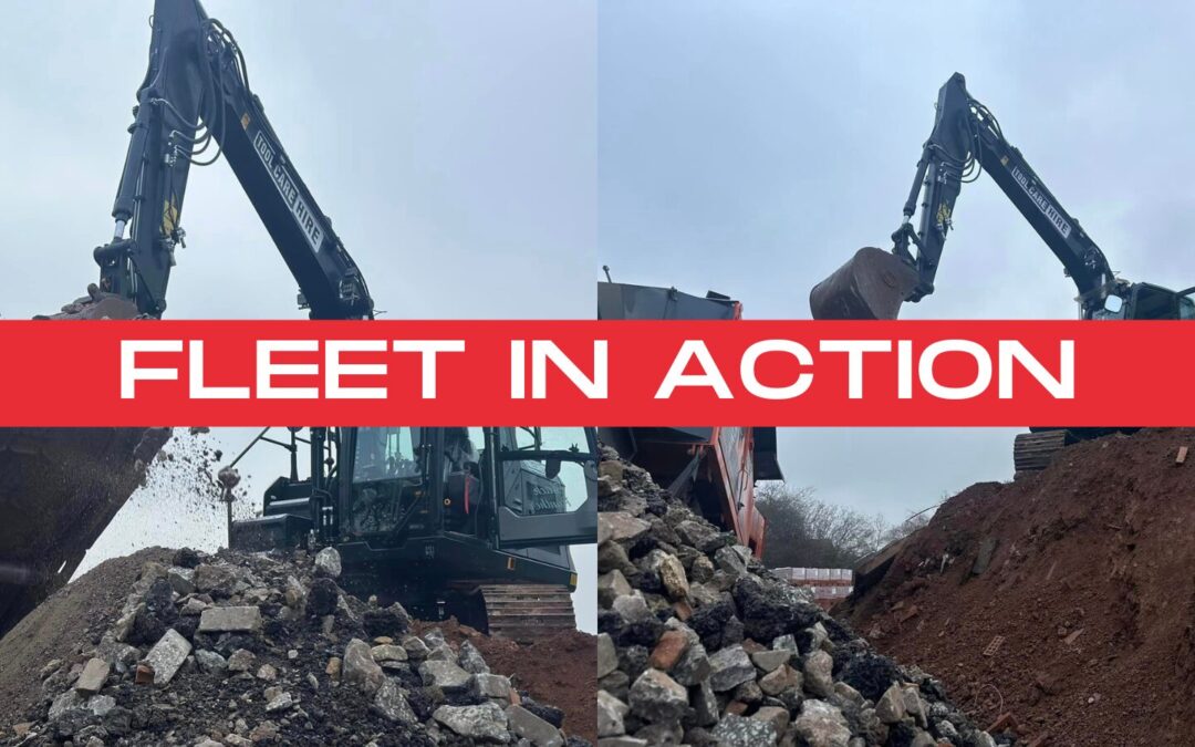 Black Excavator in Action